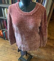 Orvis super soft pink chenille pullover M chunky sweater