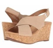 Clark’s Annandale leather cork wedge heels 7.5