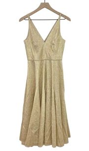 Dress the Population Delilah Plunging A-Line Party Dress Gold size Small