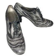 021 Me Too Frost Retro Oxford Shoes Heel Brogue Wing Tip Lace Up Sz 11 Posh Show