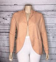 Elodie Size XL Pink & White Printed Open Front Blazer Jacket