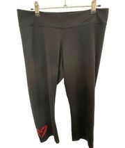 Zumba Cropped Athletic Lightweight Leggings With Heart Red Design