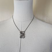 Silver Crystal Circles Necklace