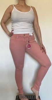 Jeans Ankle Mid Rise 6 Long Stretch Blush Pink