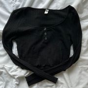 Nordstrom Rack Black Crop Long Sleeve