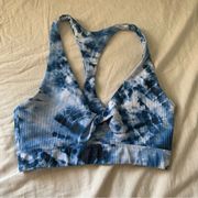 Twist Sports Bra in Indigo Tie Dye