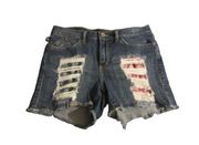 Rock & Republic Women's Size 8 Blue Distressed Cut Off Shorts