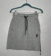 Women XS Gray Black Sportswear Tech Fleece A Line Skirt Pockets Drawstring