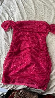 Pink Shiny Sequin Glitter Dress