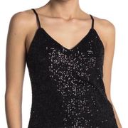 NWOT  black sequin julienne camisole tank top