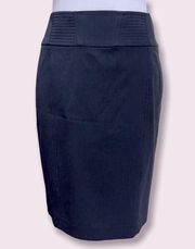 HALOGEN size 4P Petite Dark Gray Knee Length Midi Pencil Skirt
