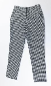 NEW ASOS Black White Gingham Print Pattern Stretch Ankle Cropped Pants 4