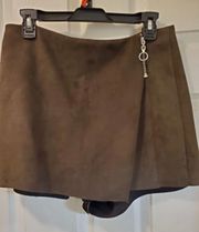 faux suede skort