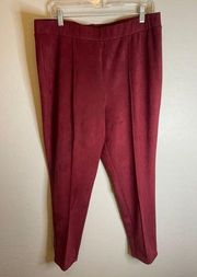 Jason Wu | Women's Merlot Suede High Waist Pull On Ankle Pant Size Large