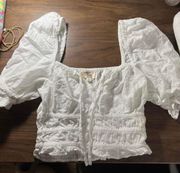 White Eyelet Top