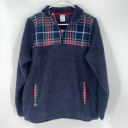 Fleece Teddy Pullover Tartan Plaid