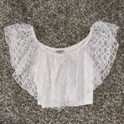 Charlotte Russe Stretchy White Lace Halter Top Tank stop