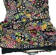 Alex Marie womens small top velvet metallic floral mosaic rouching festive NEW