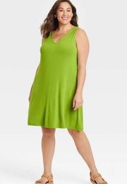 Ava & Viv Dress Green V Neck Sleeveless Tank Dress / Cover Up Sz 3X (24-26) NWT