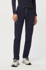 Figs High Waisted Yola Skinny Scrub Pants Navy Blue Large L