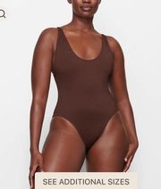 NWT  Signature swim Scoop neck one piece in Cocoa Size medium brown