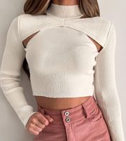 White Cut Out Sweater