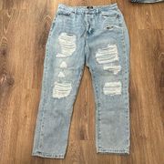 Simple Society Light Acid Wash Mom Jeans 11 / 30 100% cotton