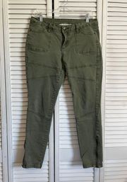 Olive Green Utility Pant zipper ankle 29