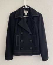 A/X Armani Black Wool Pea Coat