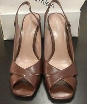 CK 'Fabrina' Sandal CALVIN KLEIN Leather 4" HEELS