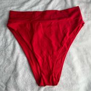 NWT Aerie Red High Cut Hight Waisted Cheeky Bikini Bottom Only
