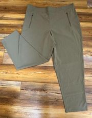 Garnet Hill Womens Casual Army Green Spring w/ Zipper Pockets Pants Size XLg