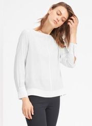 Everlane The Clean Silk Boatneck
Relaxed Fit Long Sleeve Blouse gray Size 0 NWOT