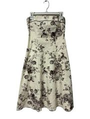 Teeze Me 5 Strapless Floral White Black Dress Long Summer Spring Semi Casual