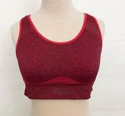 Victoria Secret PINK Sports Bra large Red Racerback Mesh Victoria Sport