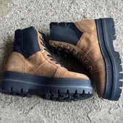 New Marc Fisher Sashia Combat Boot Espresso Size 6