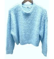 Arizona Jean company Crew Neck Long Sleeve Ice Blue Pullover Crop Top Sweater Si