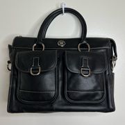 Dooney & Bourke Tote 13” x 10” Bag Black Pebbled Leather Double Handled No Strap