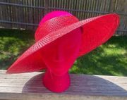 Vintage Straw Visor Hat Pink