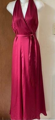 Anthro Hutch wrap maxi dress red