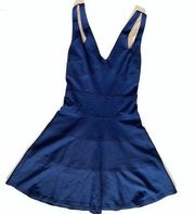 sleeveless skater dress navy blue xs