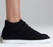 IRO Novo Fringe High Top Sneakers Black Size 36