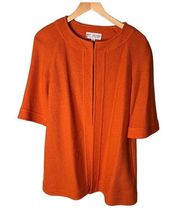 St. John Size 8 Orange Santana  Short Sleeve Cardigan Sweater