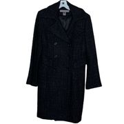 5|48 Metallic Black Coat Wool Blend