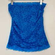 Couture Women’s Strapless Lace Tube Top Blue NWOT