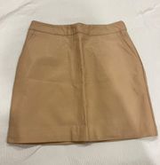 Tan  Faux Leather Skirt