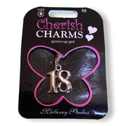 Cherish Charms 18 Bracelet Charm Silvertone NEW NWT 18th Birthday Silver Tone