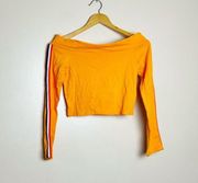 Orange Boutique  USA Striped Sleeve Crop Top Size M NWT