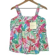 NEW Cynthia Rowley Tank Top Women's Size XS Linen Floral Tropical Hawaiian