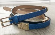 J. Crew Leather Color Block Skinny Belt 